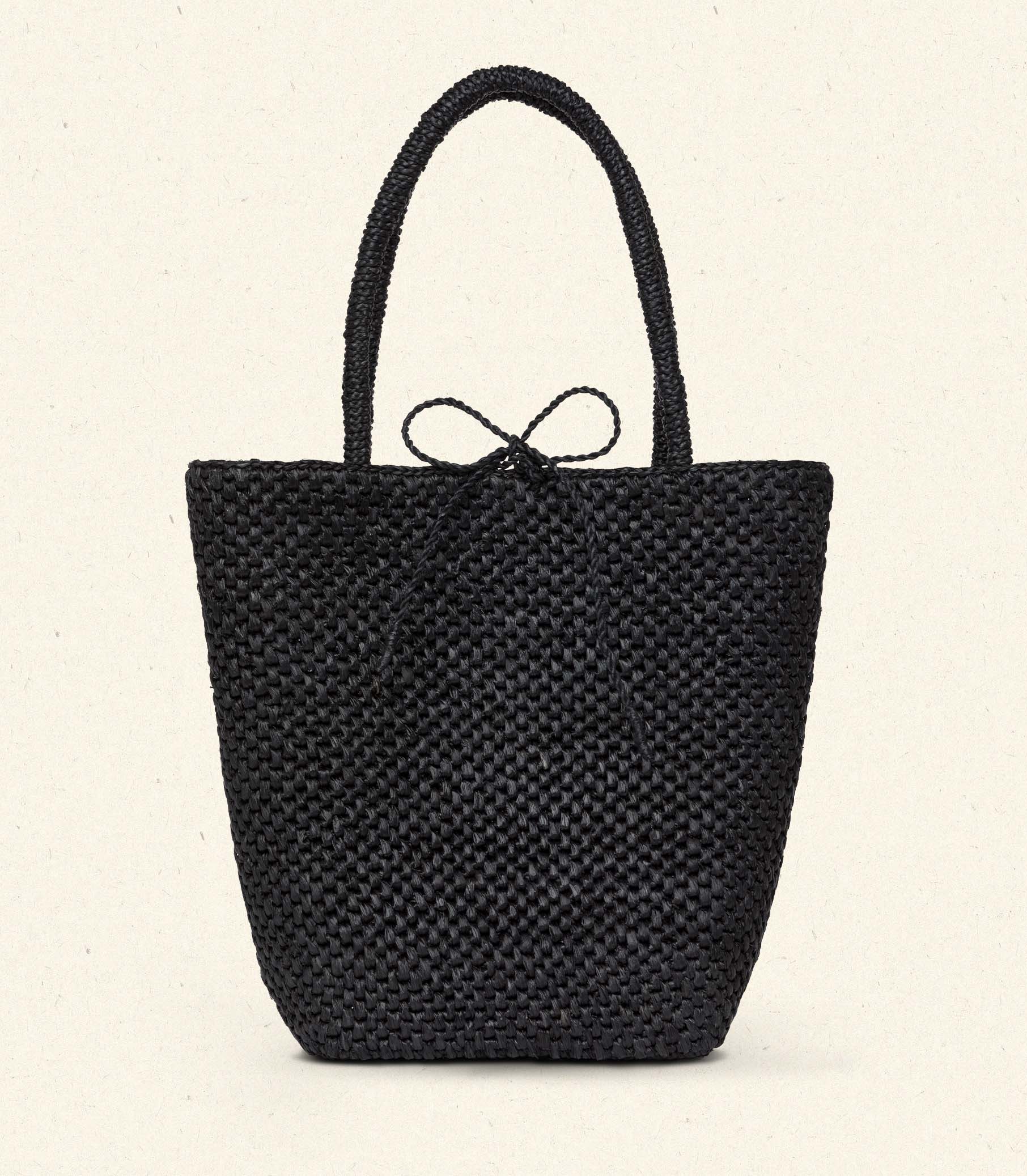 BATEAU BAG -- BLACK RAFFIA view 5