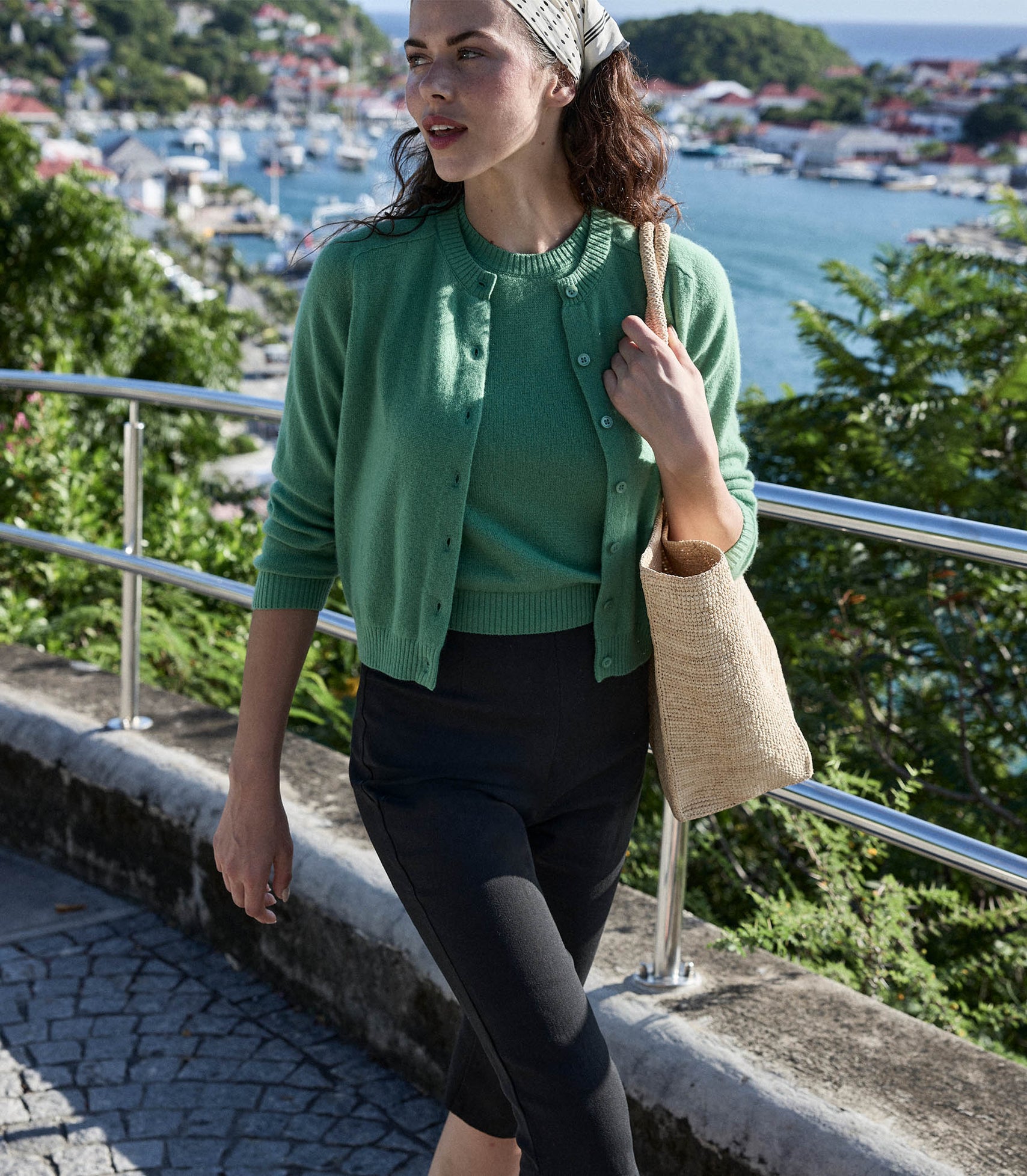 CLAUDINE CARDIGAN -- LIGHT KELLY GREEN