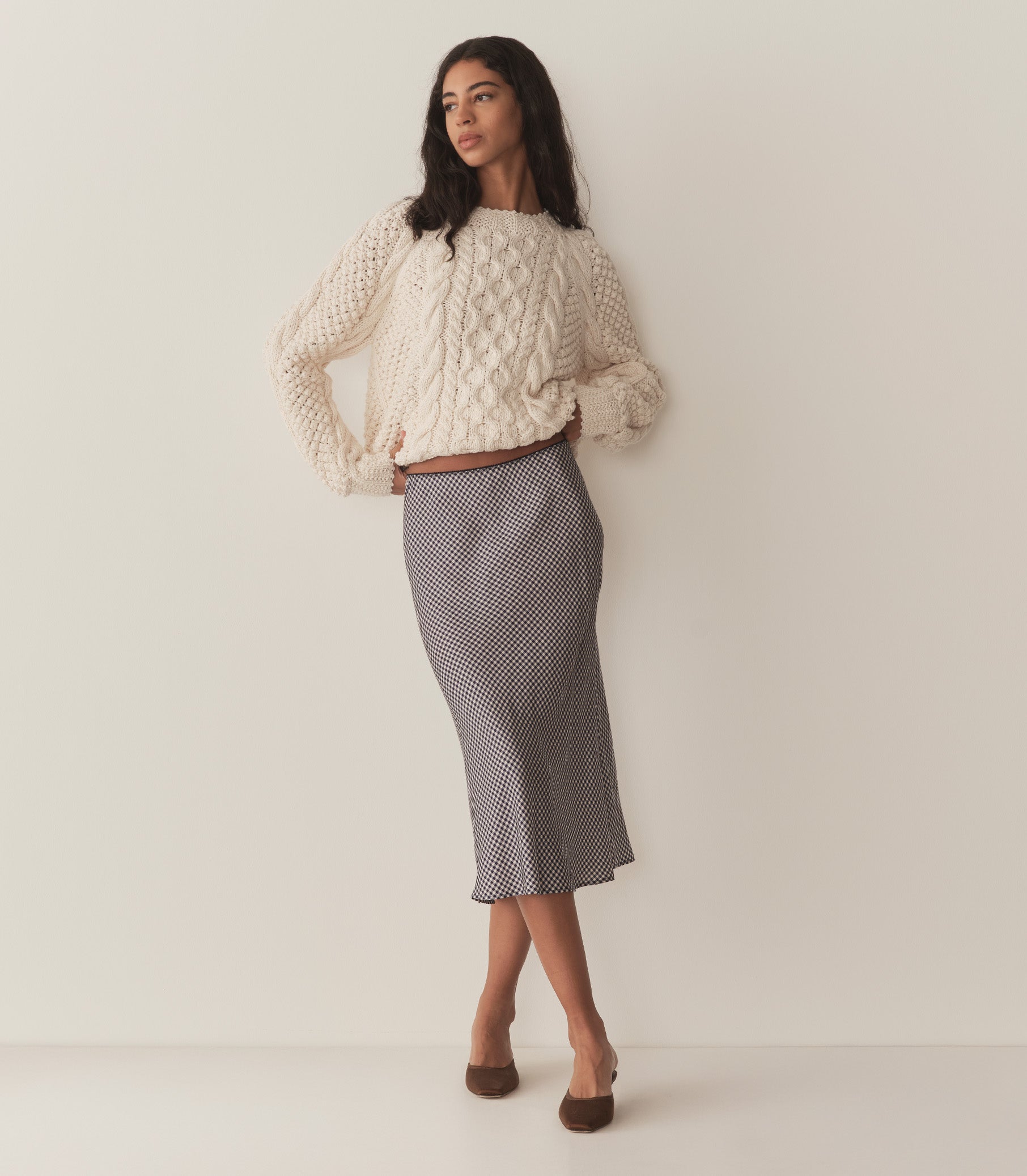 ELOWENA SKIRT -- SANTA MARINA GINGHAM view 1