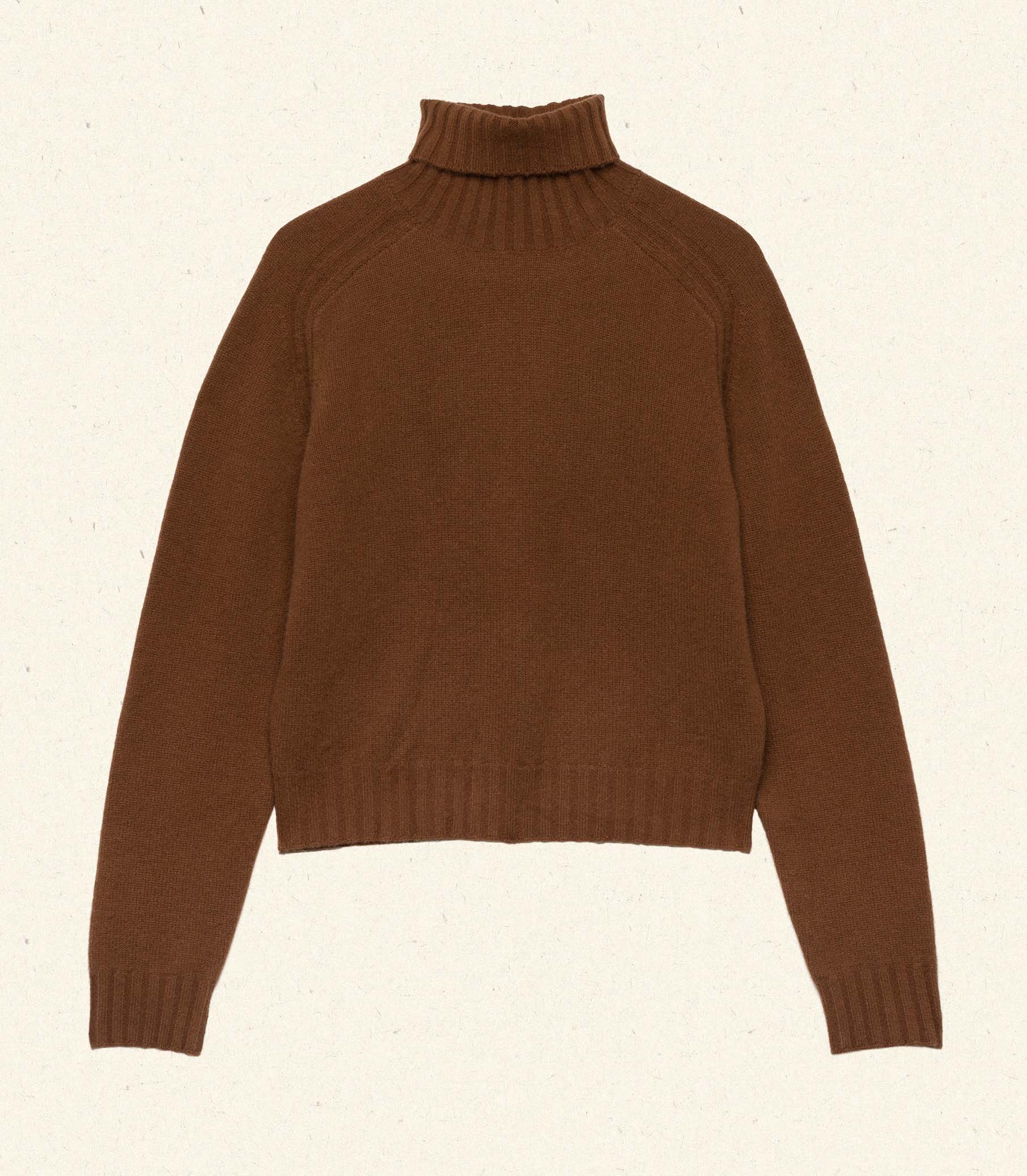 HAYWORTH CASHMERE TURTLENECK -- CORDOVAN view 5