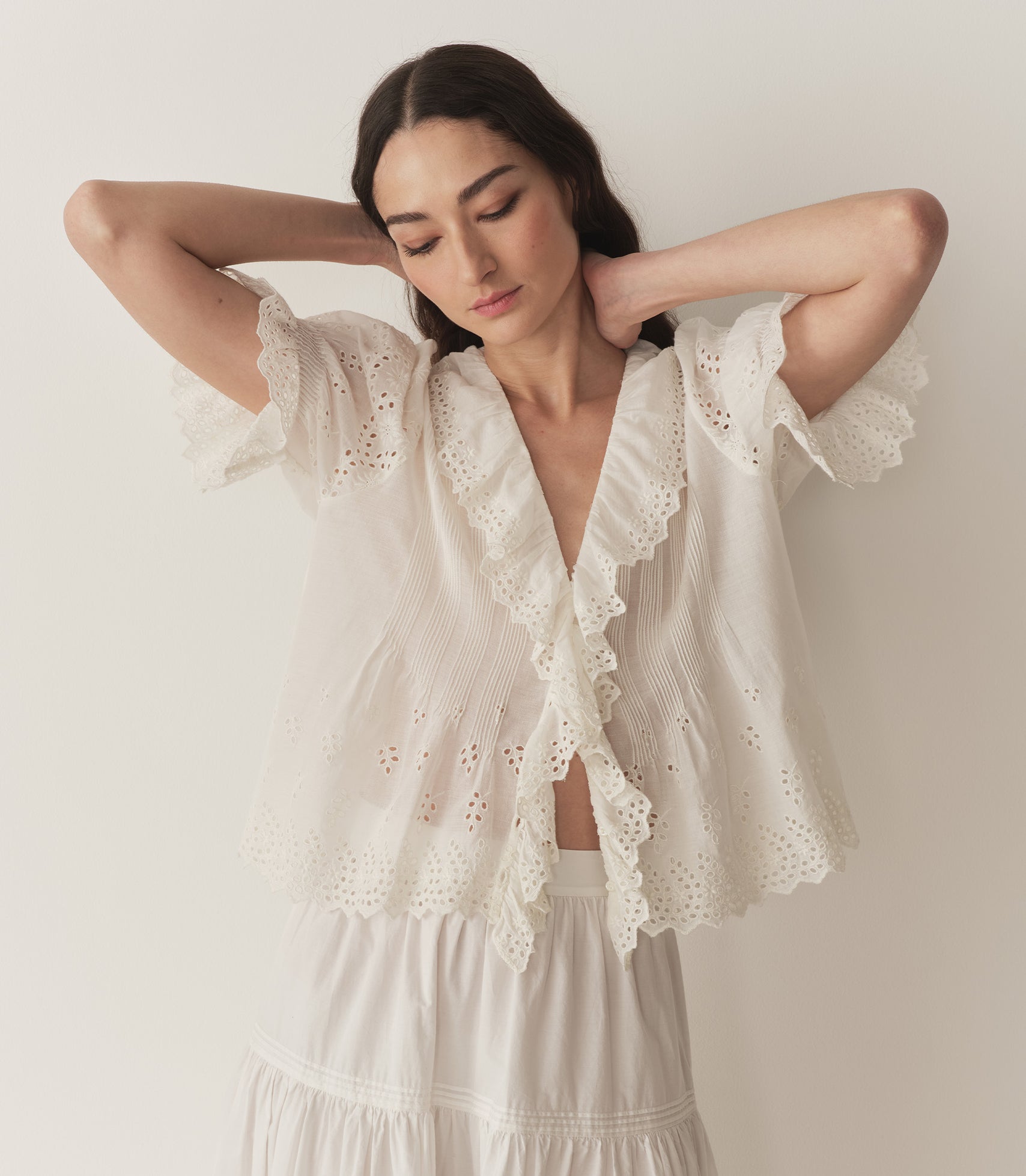 HENRI TOP -- SALT EYELET