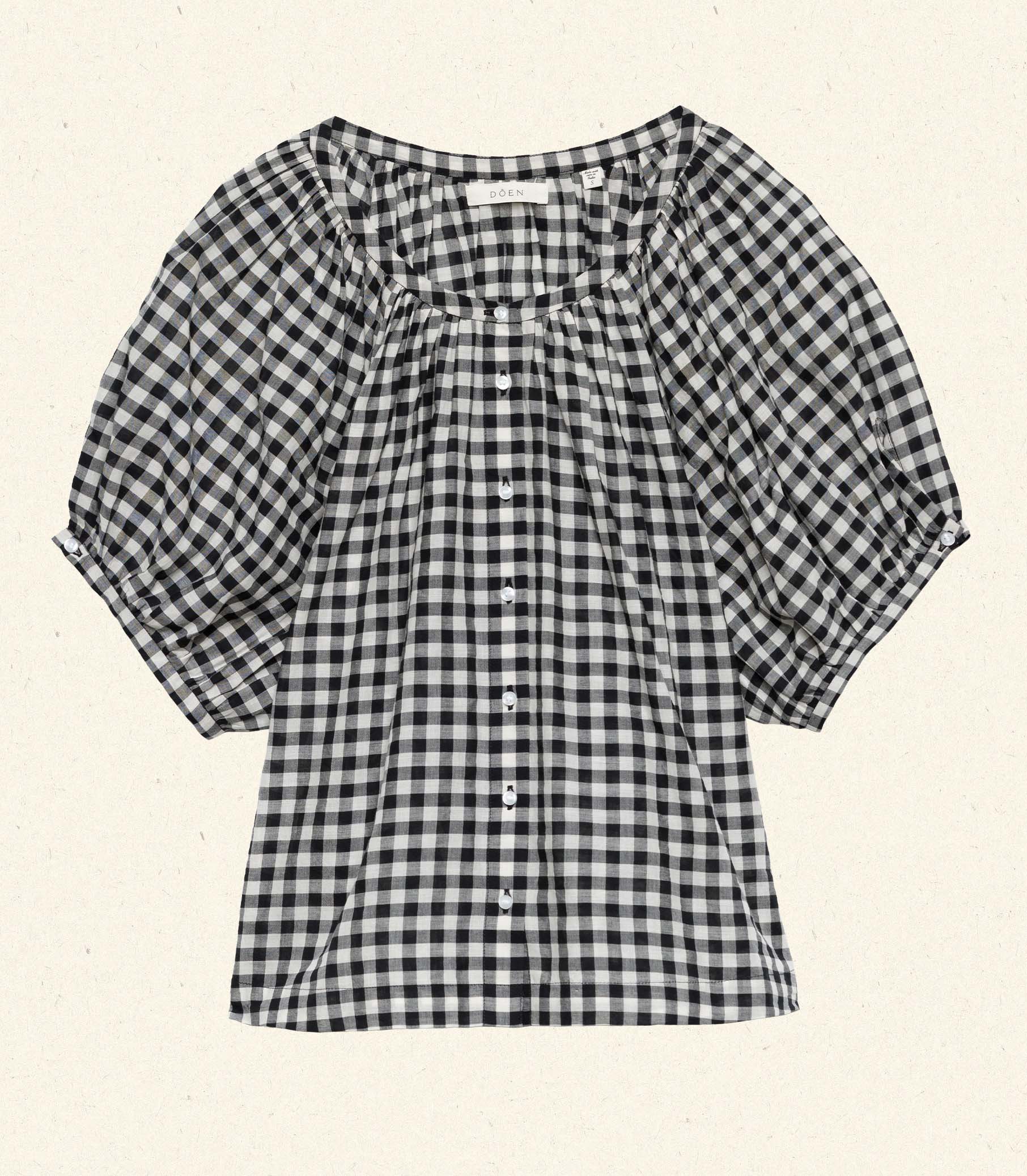 JUNE TOP -- NOIR GRETA GINGHAM view 6