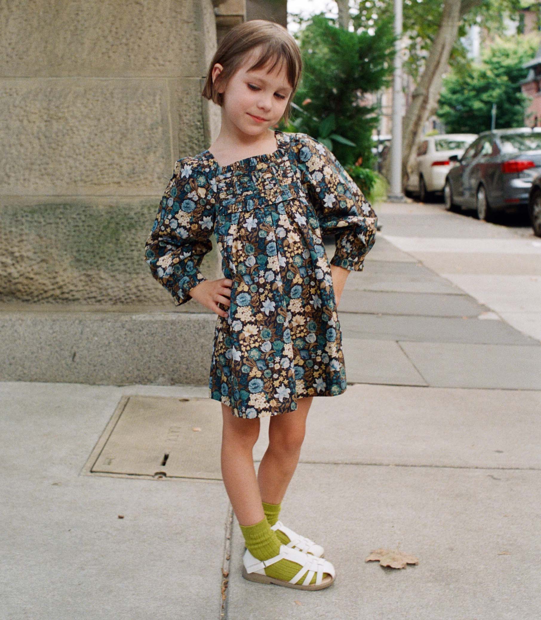 LITTLE ACTON DRESS -- BLEU ARBOR FLORAL view 1