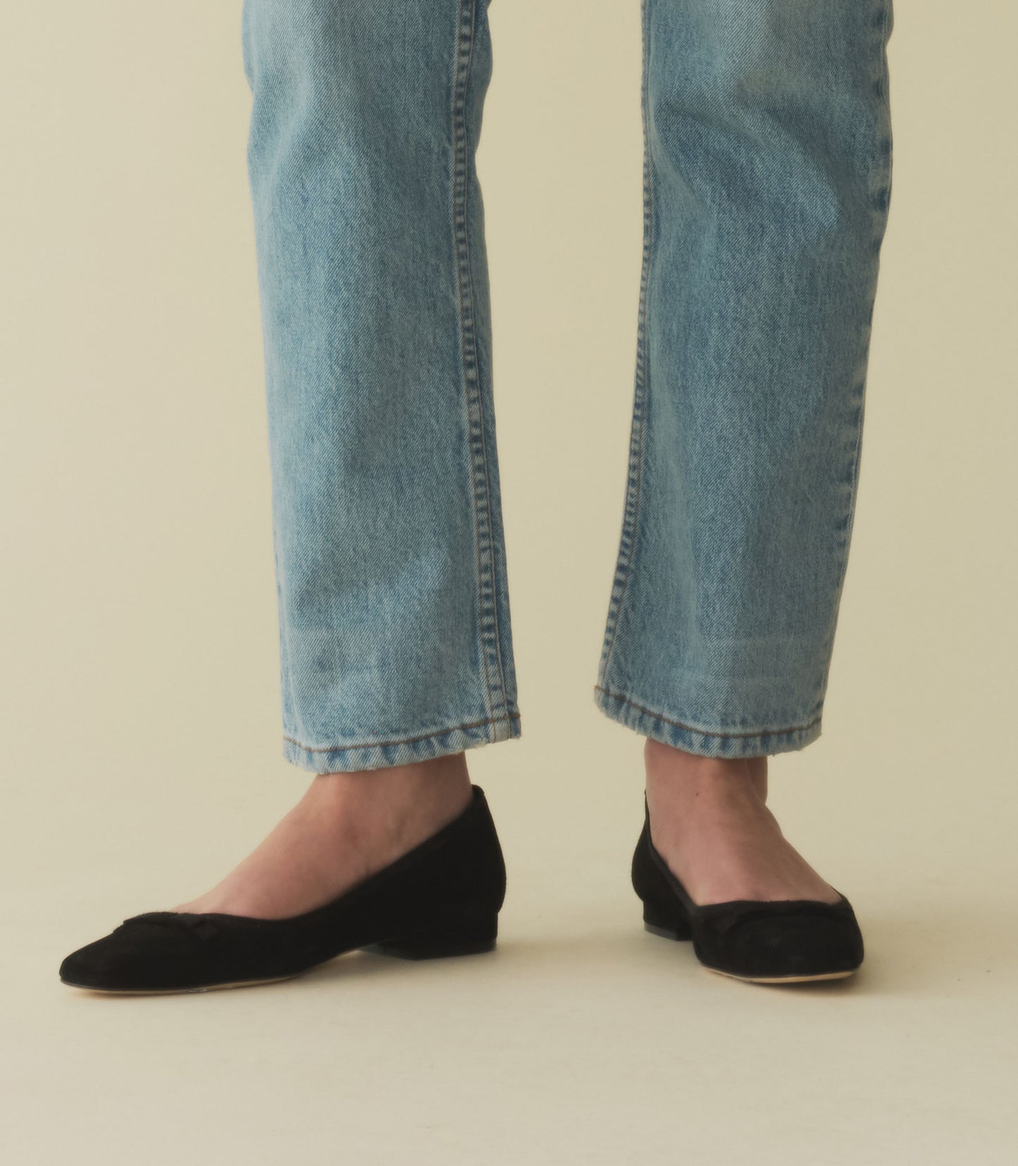 ODETTE BALLET FLAT -- BLACK SUEDE