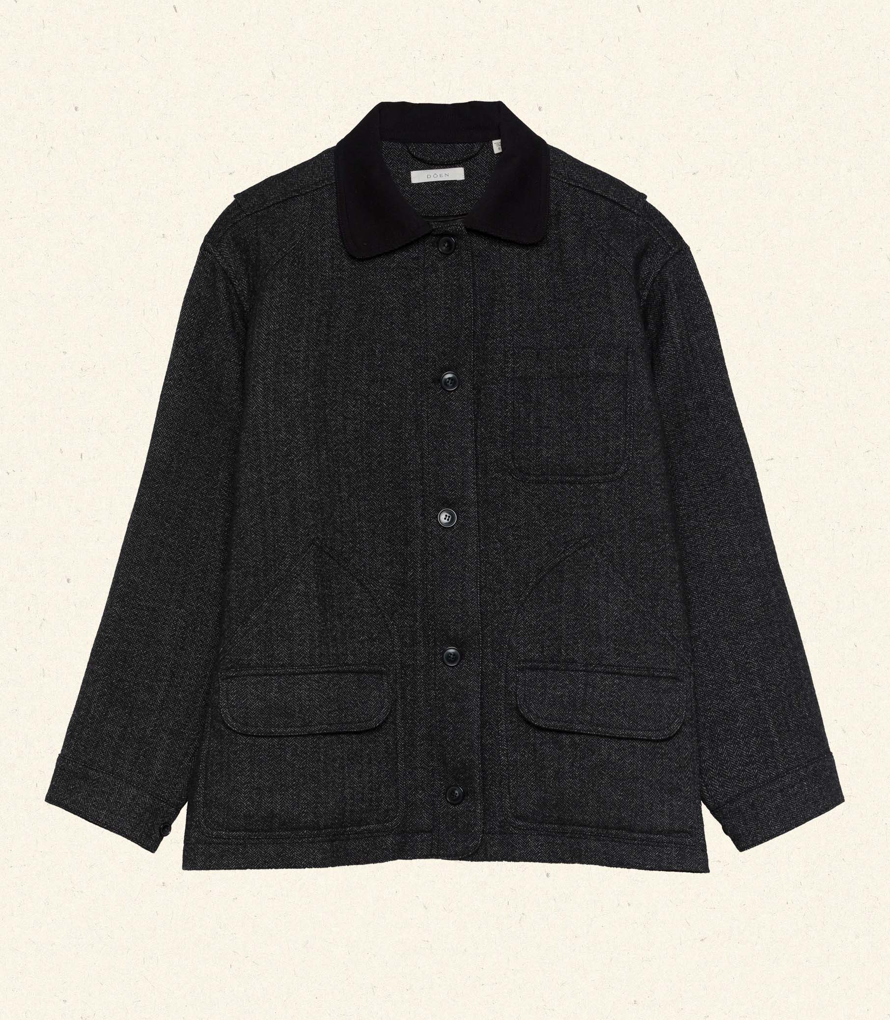 PASCUAL WOOL JACKET -- CHARCOAL HERRINGBONE view 5