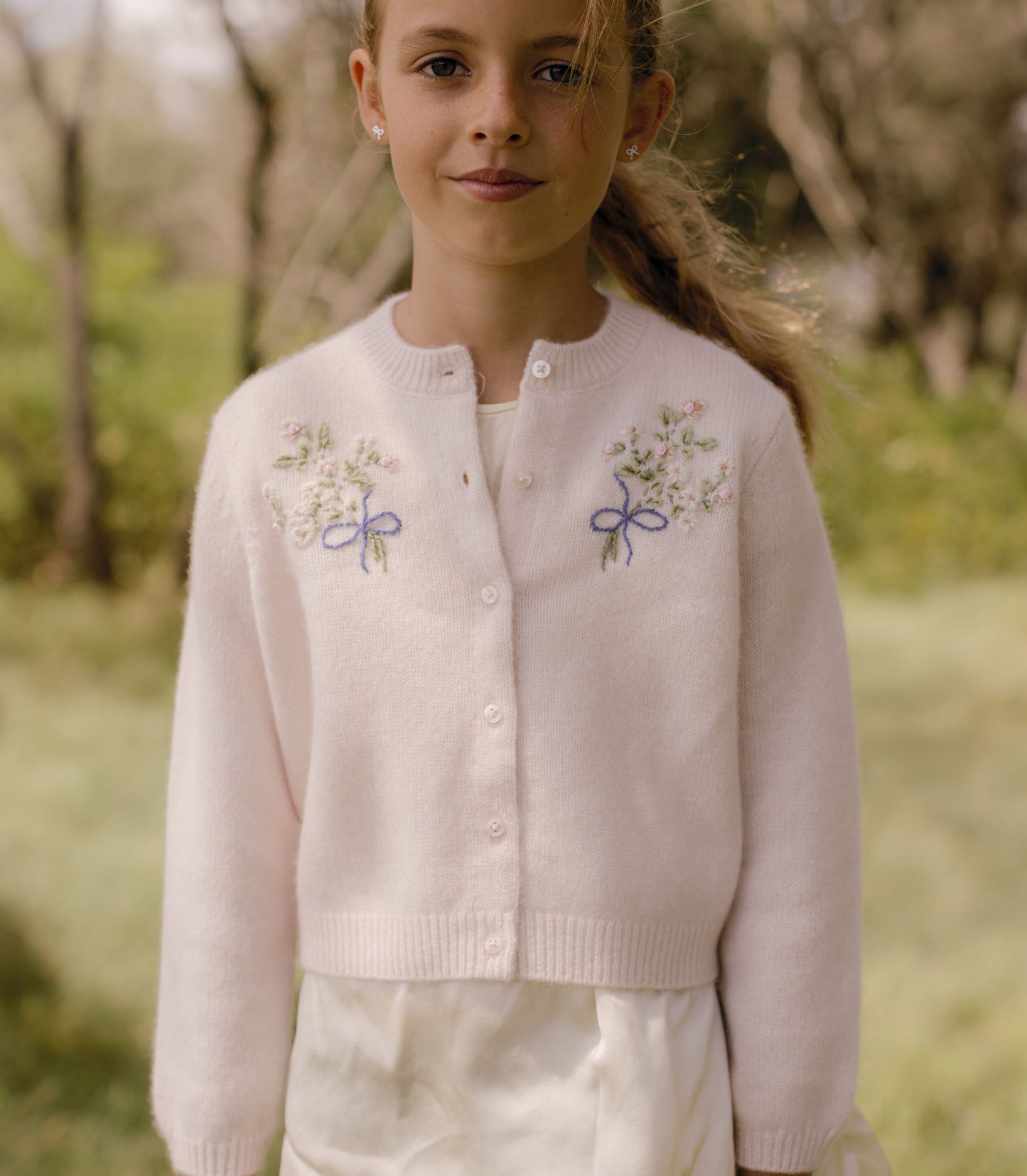 PETIT GARDENIA CARDIGAN -- PINK DAISY