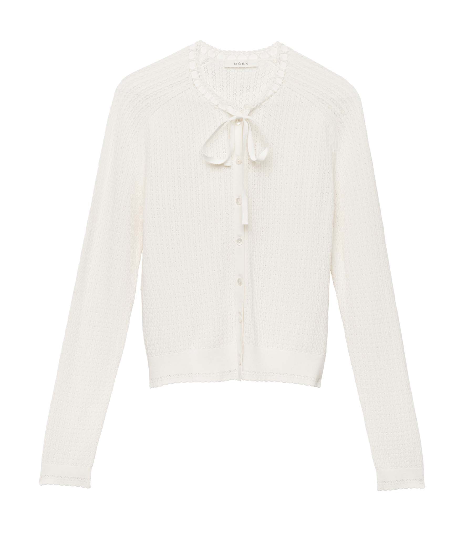 ROSALINE CARDIGAN -- IVORY view 6