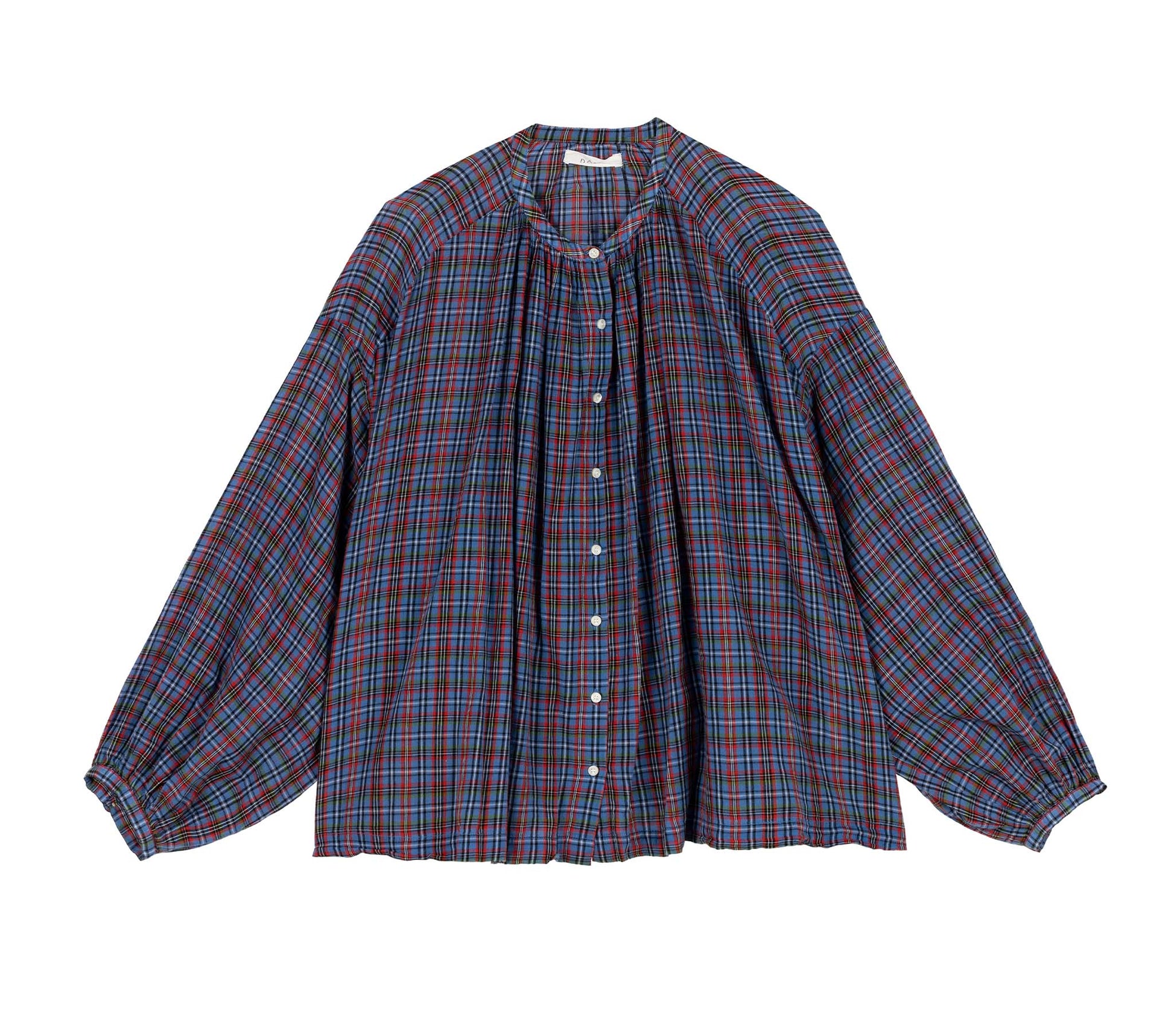 The Jane Blouse - Azure French Plaid | DÔEN